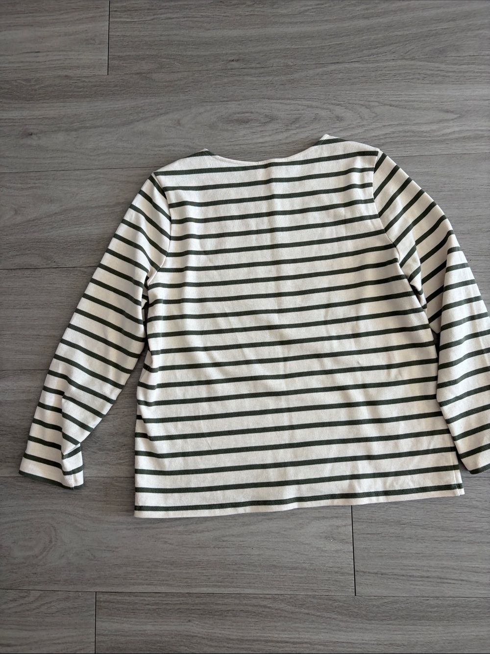 Sézane Cream and Olive Green Striped Knit Top - Picture 6 of 6